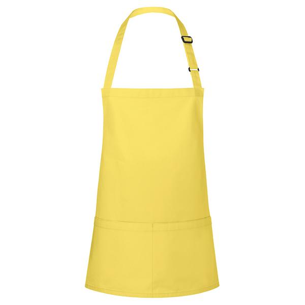KARLOWSKY | Basic Short Bib Apron – Sun Yellow - 75×60 cm - Adjustable neck strap