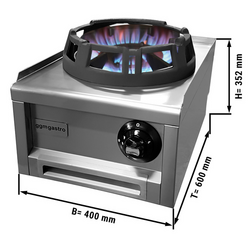 Gas Wok Cooker - 1 Burner - Ø 285 mm (12 kW)