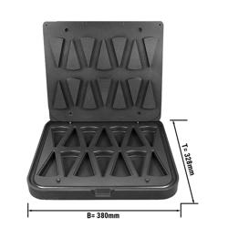 Platten für Tartelette-Maschine TMNP - Tartelette-Form: Kuchenstück - 110x60mm - für 14 Tartelettes