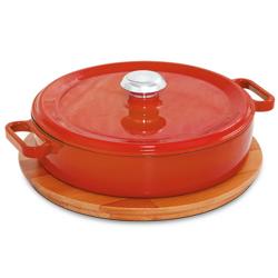 Gietijzeren braadpan - Ø 240mm - plat - Oranje
