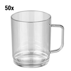(50 stuks) Polycarbonaat thee / koffiekop, Helder - 250 ml