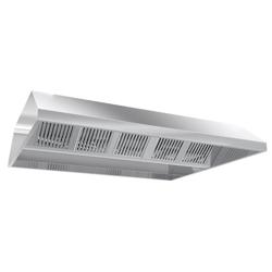 Commercial Ceiling-Mounted Extraction Canopy - 2200mm - with Baffle Filters & LED Lights - 2200mm Deep