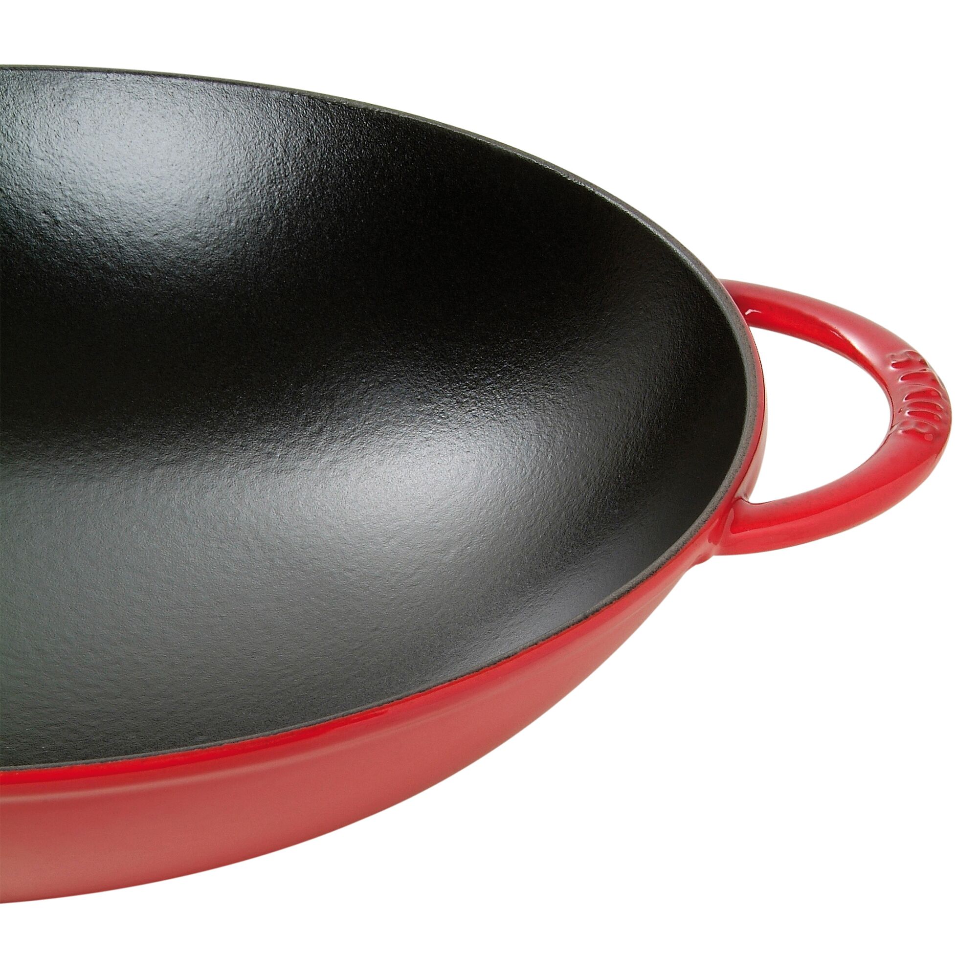 STAUB | SPECIALITIES - Wok avec couvercle en verre - Ø 370mm - Fonte - Rouge cerise	