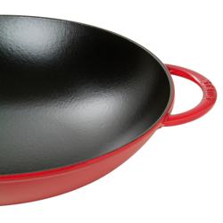 STAUB | SPECIALITIES - Wok con coperchio in vetro - Ø 370 mm - Ghisa - Rosso ciliegia