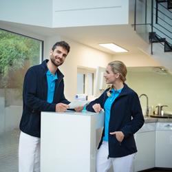 KARLOWSKY | Dames Werkkleding Fleece Jas Warm-Up - Marineblauw - maat: L