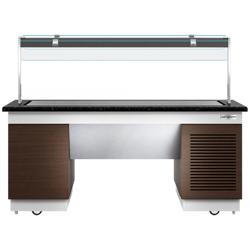 Refrigerated Buffet Counter with Cooling Plate – 1000 mm Depth – Black Granite Edge