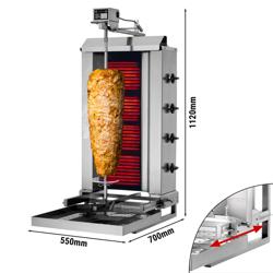 Elektro Gyros-/ Dönergrill - Beweglich - 4 Brenner - max. 60 kg - inkl. 2 Flügeltüren