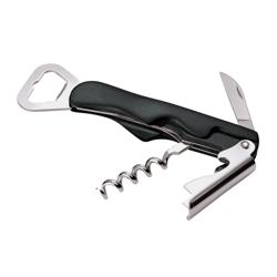 (6 pieces) Waiter's knife corkscrew & bottle opener – Black - Stainless Steel - Foil Cutter