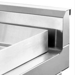 Płyta indukcyjna grillowa - 10kW - Gładka - Powierzchnia: 800x700mm - na podstawie z szafką - z szafką z 2 drzwiami