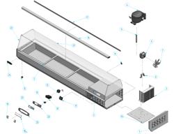 Vetrina refrigerata da banco Premium PLUS - 1976x413mm - 8x GN 1/3