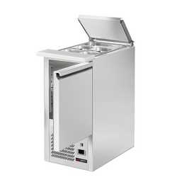 Saladette ECO - 450mm - 1 deur - met invoer voor 1x GN 1/1 & Roestvrijstalen deksel