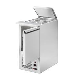 Saladette ECO - 450mm - 1 deur - met RVS deksel voor 1x GN 1/1