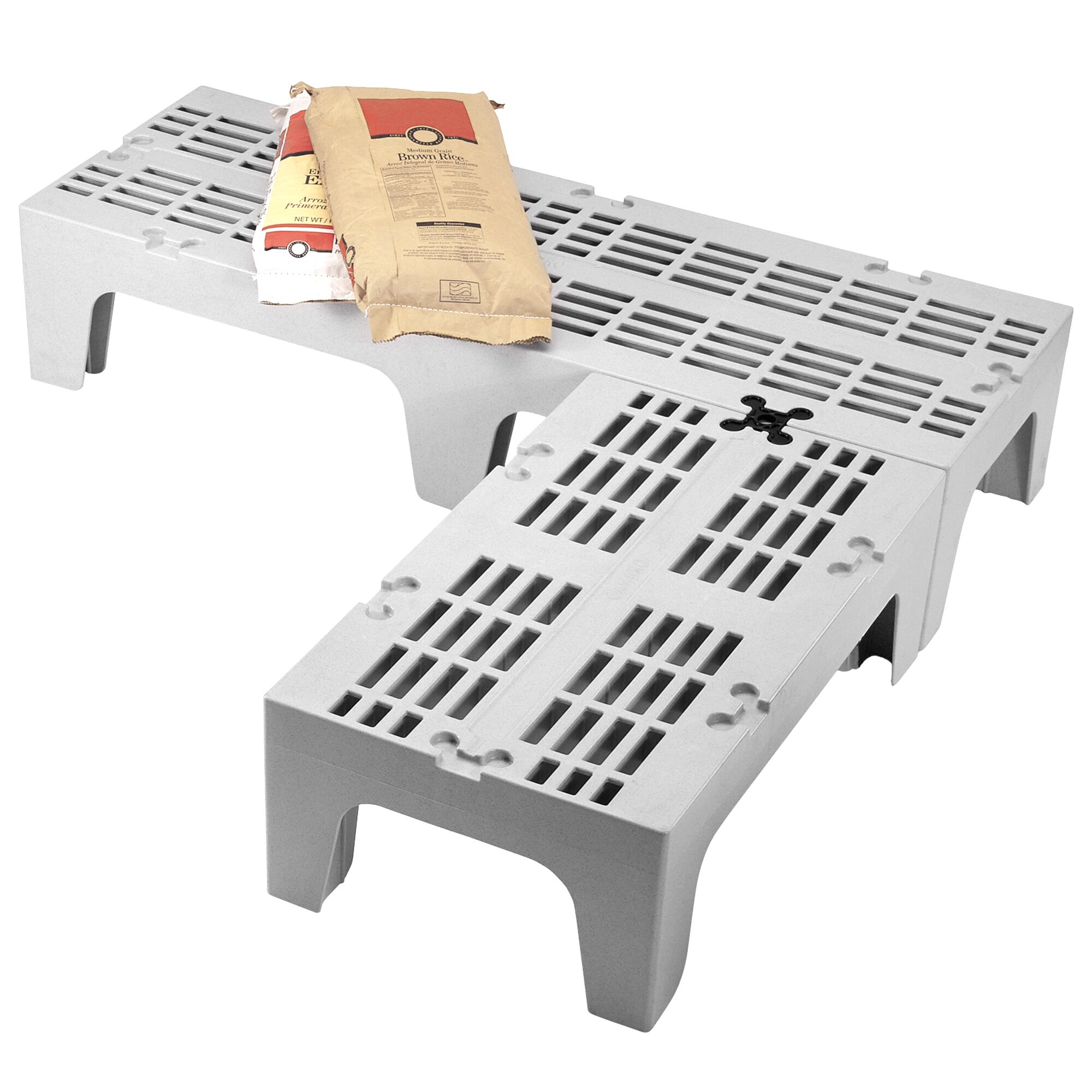 CAMBRO | S Series Heavy-Duty Dunnage Rack – Slotted Surface – 1220×533×300 mm – Grey Speckled