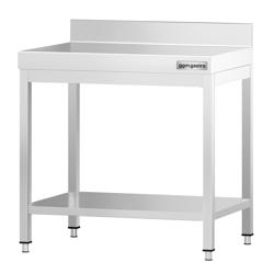 Виробничий стіл PREMIUM з нержавіючої сталі - 600x700 мм - з нижньою полицею та бортиком