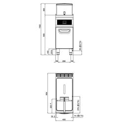 Friteuză pe gaz - 20 litri - 17,5 kW - cu filtru de ulei