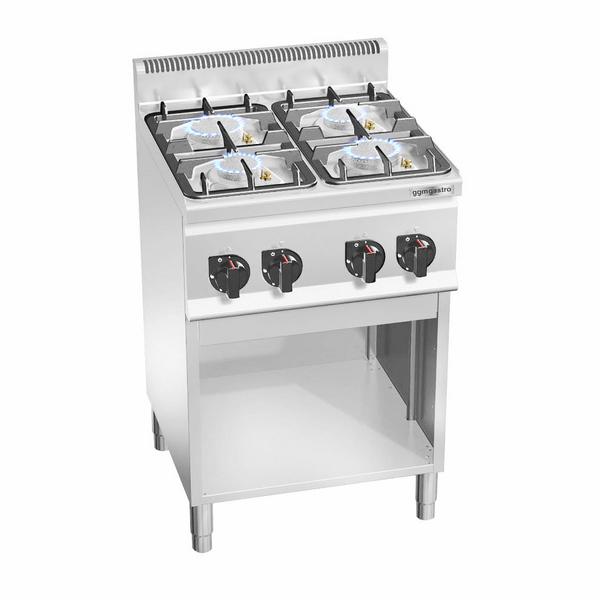 موقد غاز LORENZO 600 - 600x600x1.020mm - 19 kW - 4 شعلات - يتألف من قواعد مفتوحة