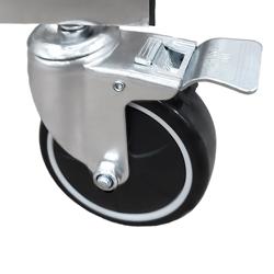 Platz stack Double Plate Stacker Trolley – 80 plates - Ø23–30 cm - 4 castors, 2 braked - stainless steel