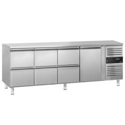 Kühltisch ECO - 2200x700mm - mit 1 Tür & 6 Schubladen