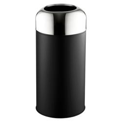 Poubelle - 40L - 280x670mm - Noir/Argent - Acier inoxydable