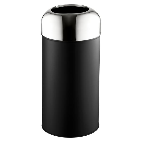 Caixote do lixo para interior e exterior - 40 litros - Preto/Cromo