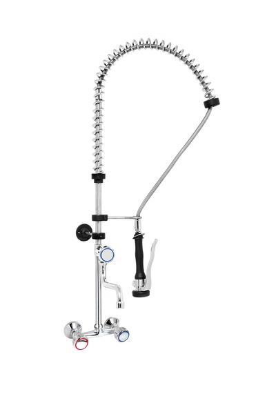 Tweegats voorspoeldouche 12000 PREMIUM PLUS - met 2-gats duobloc, wandmontage, zwenkuitloop, mengkraan (warm/koud), sproeier/handdouche, G1/2 - 1080mm