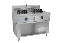 Gas Wok-Herd - 28 kW - 2 Brenner - inkl. 1 Wasserhahn