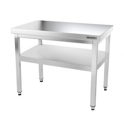Työpöytä ruostumattomasta teräksestä PREMIUM  - 1000x800mm - perushyllyllä ilman jalustaa
