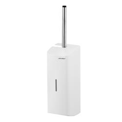 AIR-WOLF | Wall Mounted Toilet Brush Holder – White Stainless, Closed Front, Removable Liner