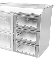 Ladeblok - 540x610x860mm - glas, telescoopschijven RVS - voor series BRF & BLF