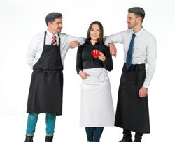 (5 bucăți) Șorț bistro - alb - lungime: 90 cm