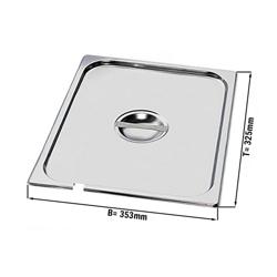 Tampa GN GN 2/3 em aço inoxidável - com orifício para colher - 326x356x30mm