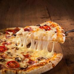 Pizzalapio - AZZURRA - ruostumaton teräs - 200x200 mm - muovikahva; varsi 150 cm