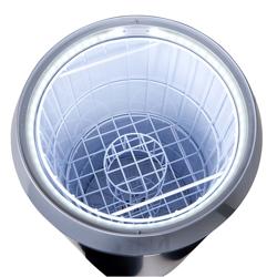 GASTRO-COOL | Party Drinks Cooler Barrel – 71 L - 0–10°C - Glass lid - Castors - Black/Silver - LED front - 2 baskets