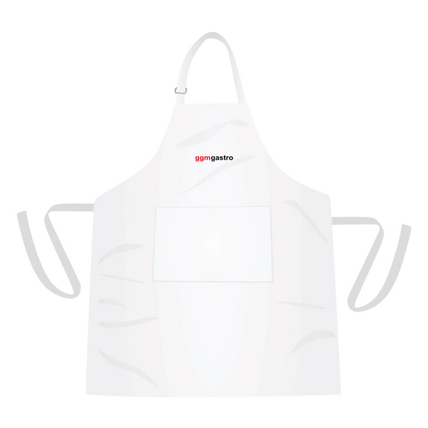 (5 adet) Bistro önlük - beyaz - GGM Gastro logolu - G x Y: 67 x 84 cm