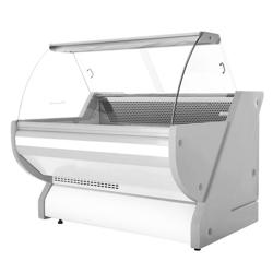 Koeltoonbank Tuva - 1525x1150mm - 300 liter - kleur wit - gebogen ruit - granitend werkblad