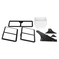 Etagere / buffetstandaard - RVS, zwart gepoedercoat frame & melamine - Zwart - Hoogte: 415mm - incl. 6 melamine schalen 498x240mm - met 3 lagen