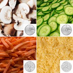 Commercial electric compact vegetable slicer - 735 W - Incl. 4 slicing and grating discs
