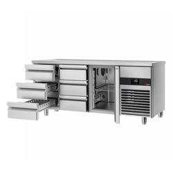 Balcão refrigerado PREMIUM - 1865x700mm - 474L - 1 porta; 6 gavetas - GN 1/1 - -2 a +8°C; frio ventilado