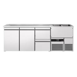منضدة البار PREMIUM - 2500x700mm - 2 أبواب للعربات الحرارية & 2 أدراج