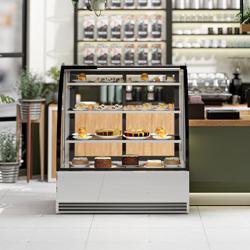 Commercial Curved Glass Pastry Display Counter – 1200 mm - +2 to +10°C - 3 Glass Shelves