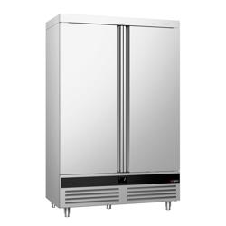 Lednice Nerezová ocel PREMIUM - 1 200 l - až +8 °C - s 2 dveře - Digitální termostat; Samozavírací dveře; Ventilované chlazení; Automatické odmrazování; LED vnitřní osvětlení