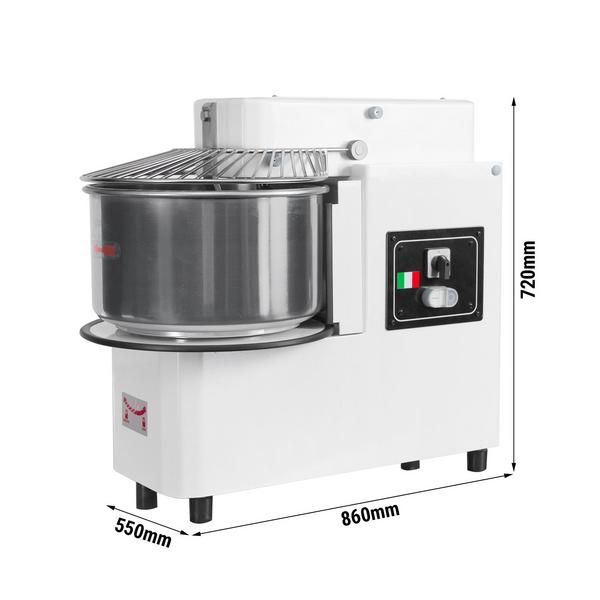 Dough kneading machine - 33 liters / 25 kg - 2 speeds - removable bowl and hinged mixer