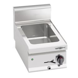 Elektrische bain-marie - 700W - 3x GN 1/4 - met (glazen) spatscherm - met aftapkraan