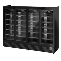 Witryna chłodnicza naścienna - 2520 mm - 1900 litrów - z oświetleniem LED, izolowanymi szklanymi drzwiami i 5 półkami	