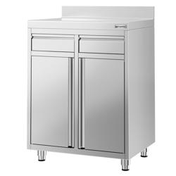 Werkkast - voor koffiemachine - 800x600mm - met 2 laden, 2 deuren & achterwand