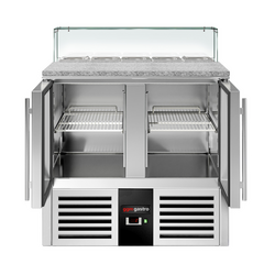 Saladette PREMIUM - 900mm - 2 glazen deuren - met glazen opzetstuk voor 5x GN 1/6
