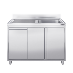 Pesuallasyksikkö - 1200x700mm -Jäteastia ja 1 allas oikealla