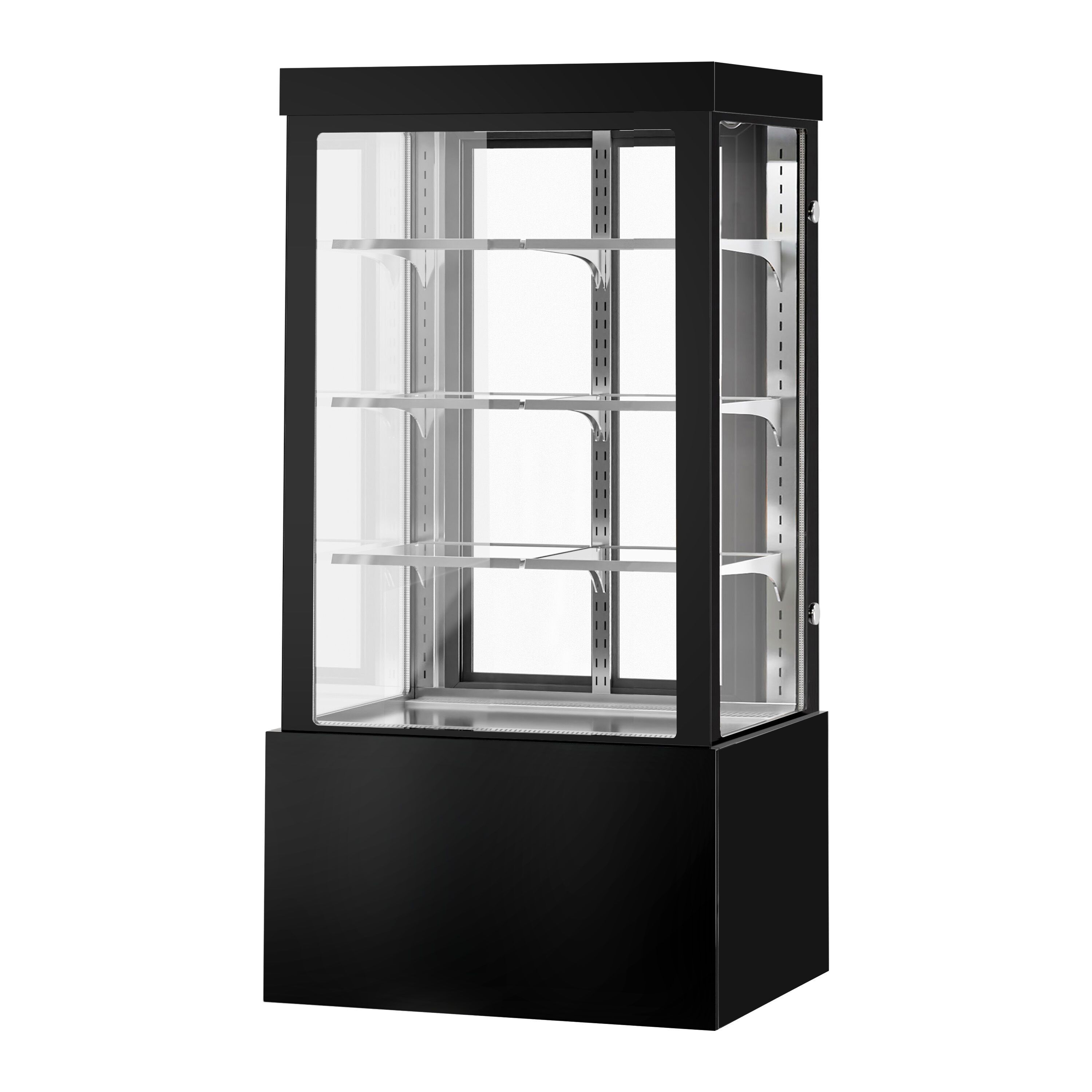 Vitrine de comptoir réfrigérée - 850L - 1000mm - Double vitrage - avec 3 étagères - portes coulissantes vitrées arrière - Noir