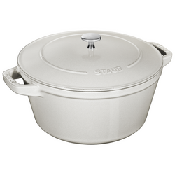 STAUB | STACKABLE SET - طقم طناجر طبخ - قطعتين - قطر 240 مم - حديد زهر - أبيض الكمأ