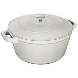 STAUB | STACKABLE SET - Kookpannenset - 2 stuks - Ø 240mm - Gietijzer - Witte truffel